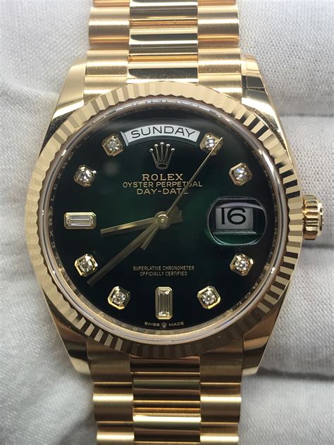 green ombre dial rolex|rolex presidential day date 36mm.